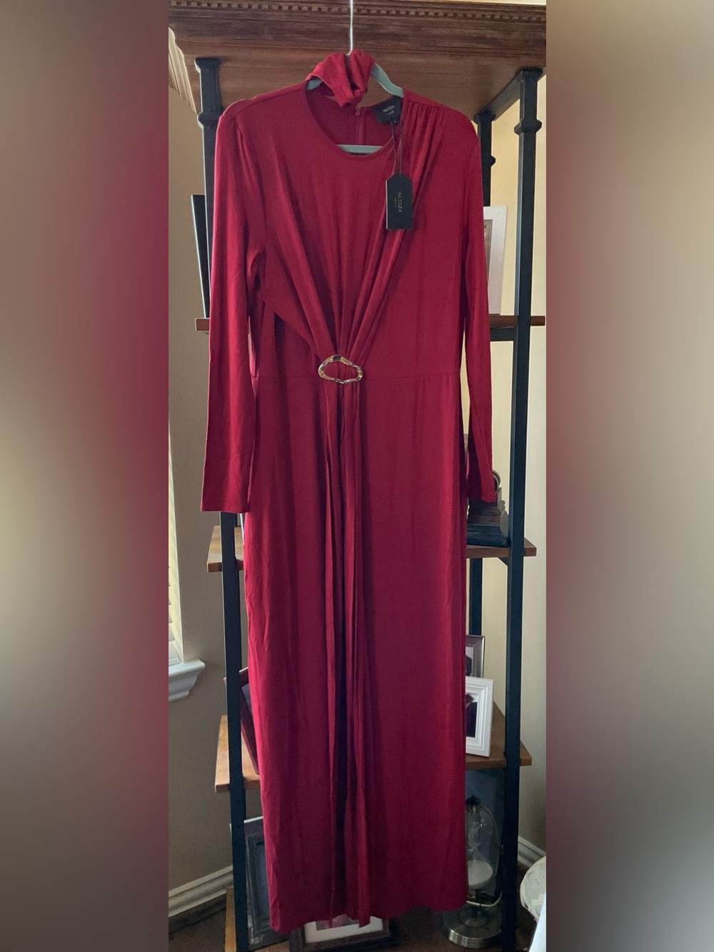 NWT Aleeza Paris High-Neck Draped Dress - Size L - Picture 4 of 14